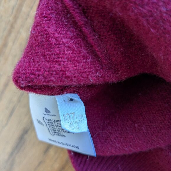 Scotch House 100% Pure Lambswool Red Cardigan Gold Ornate Buttons Made Scotland - Picture 15 of 16